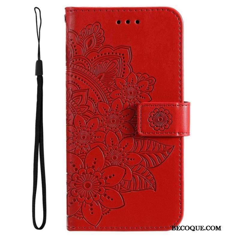 Skórzany Futerał do Samsung Galaxy S23 5G z Łańcuch Paskowata Mandala