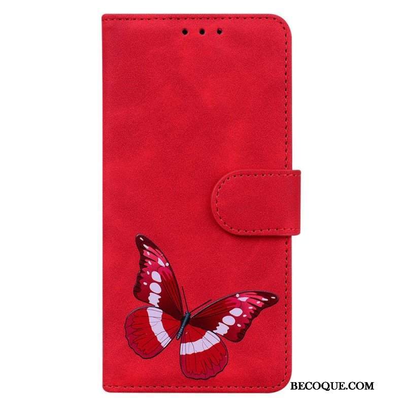 Skórzany Futerał do Xiaomi Redmi Note 12 4G Projekt Motyla