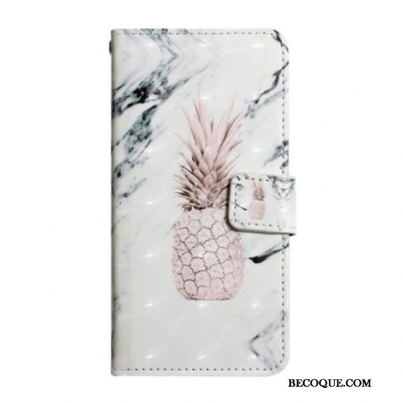 Etui Folio do Google Pixel 6 Jasny Punktowy Ananas