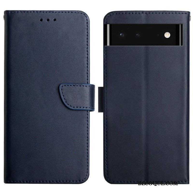 Etui Folio do Google Pixel 6 Prawdziwa Skóra Nappa