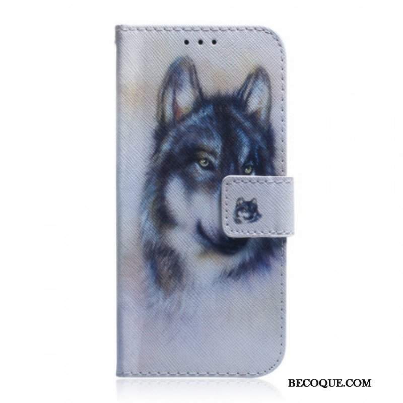 Etui Folio do Google Pixel 6A Akwarela Wilk