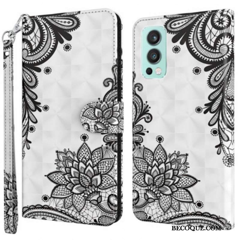 Etui Folio do OnePlus Nord 2 5G Szykowna Koronka