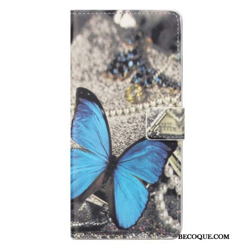 Etui Folio do OnePlus Nord CE 2 5G Motyl Na Tkaninie