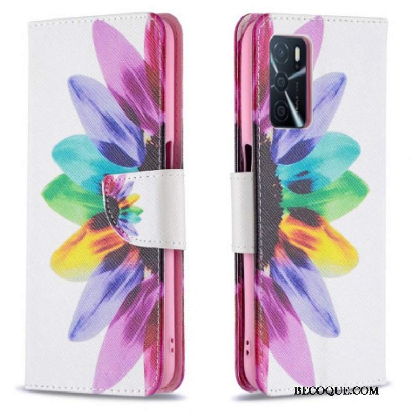 Etui Folio do Oppo A16 / A16s Akwarela Kwiat