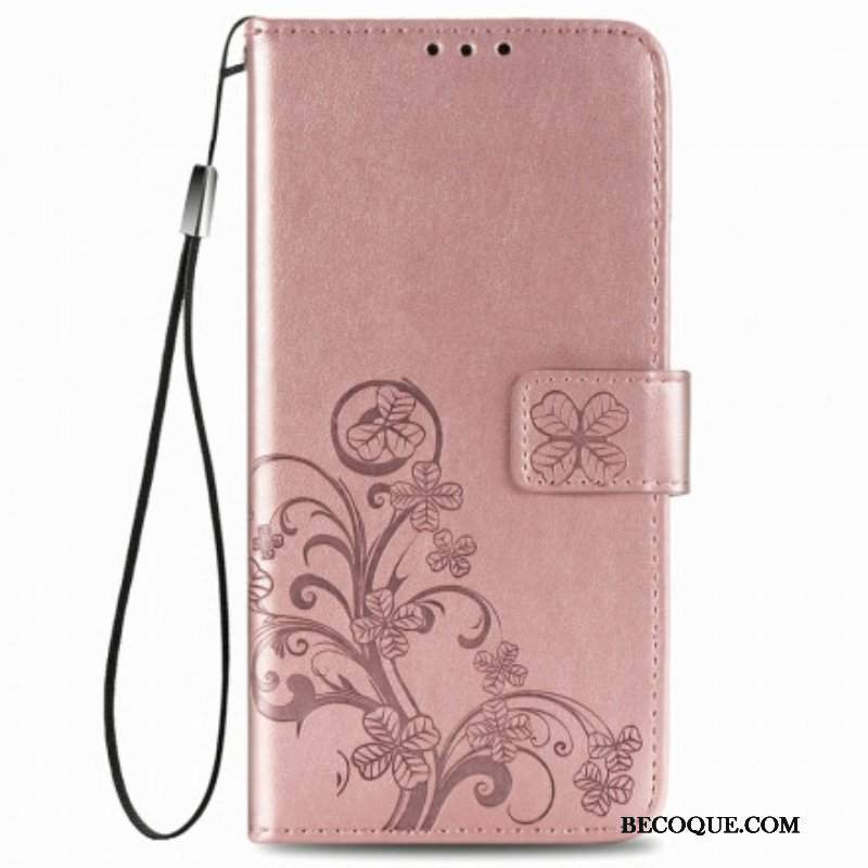 Etui Folio do Oppo A54 5G / A74 5G Czterolistna Koniczyna