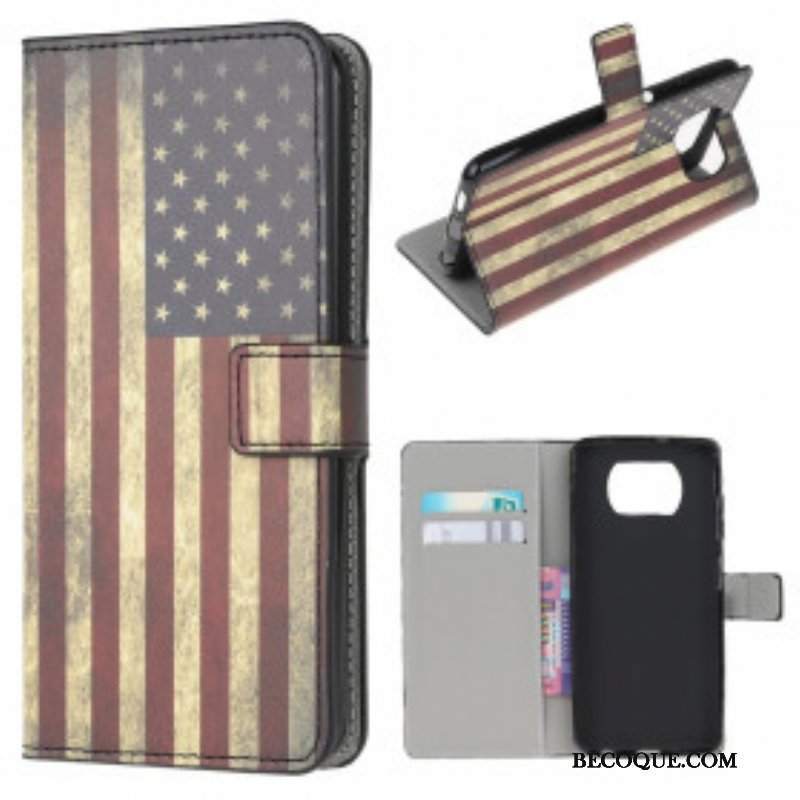 Etui Folio do Poco X3 / X3 Pro / X3 NFC Flaga Usa