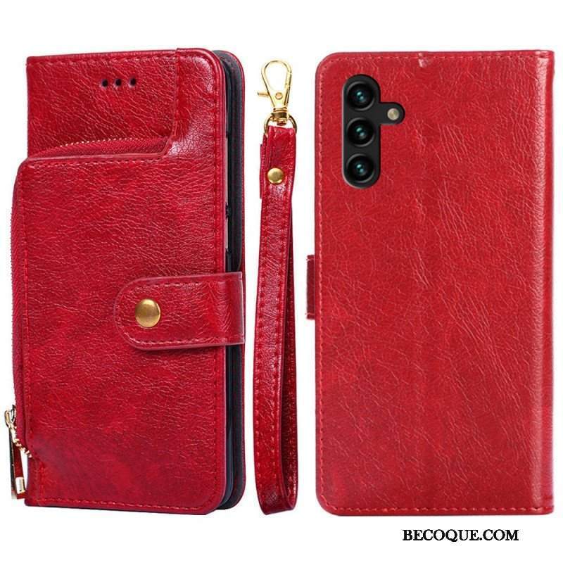 Etui Folio do Samsung Galaxy A13 5G / A04s Przednia Portmonetka I Smycz