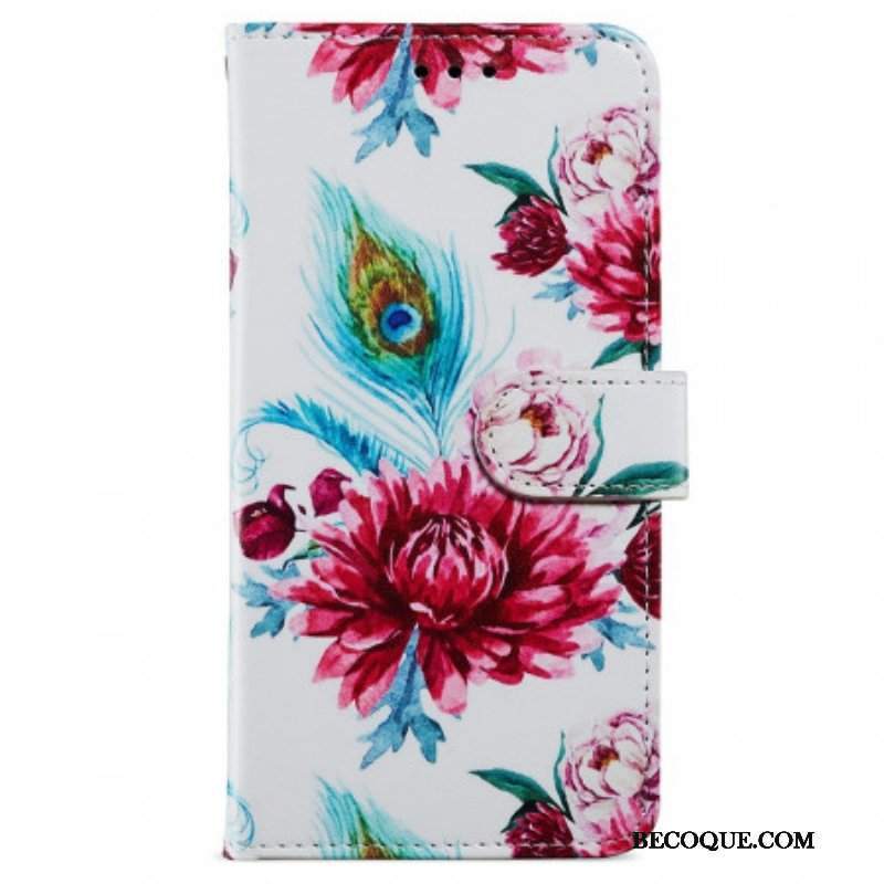 Etui Folio do Samsung Galaxy A13 Intensywne Kwiaty