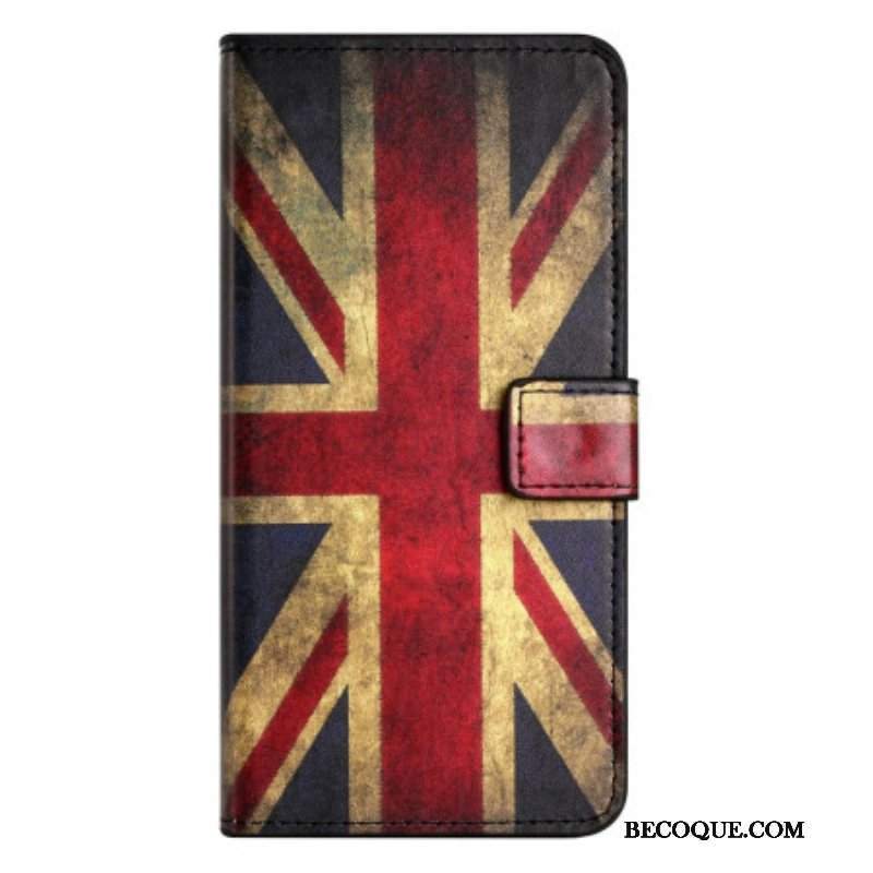 Etui Folio do Samsung Galaxy A14 / A14 5G Vintage Angielska Flaga