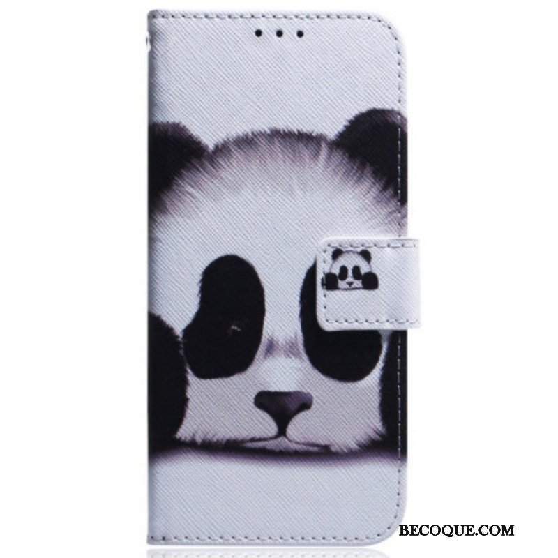 Etui Folio do Samsung Galaxy M13 z Łańcuch Paskowata Panda
