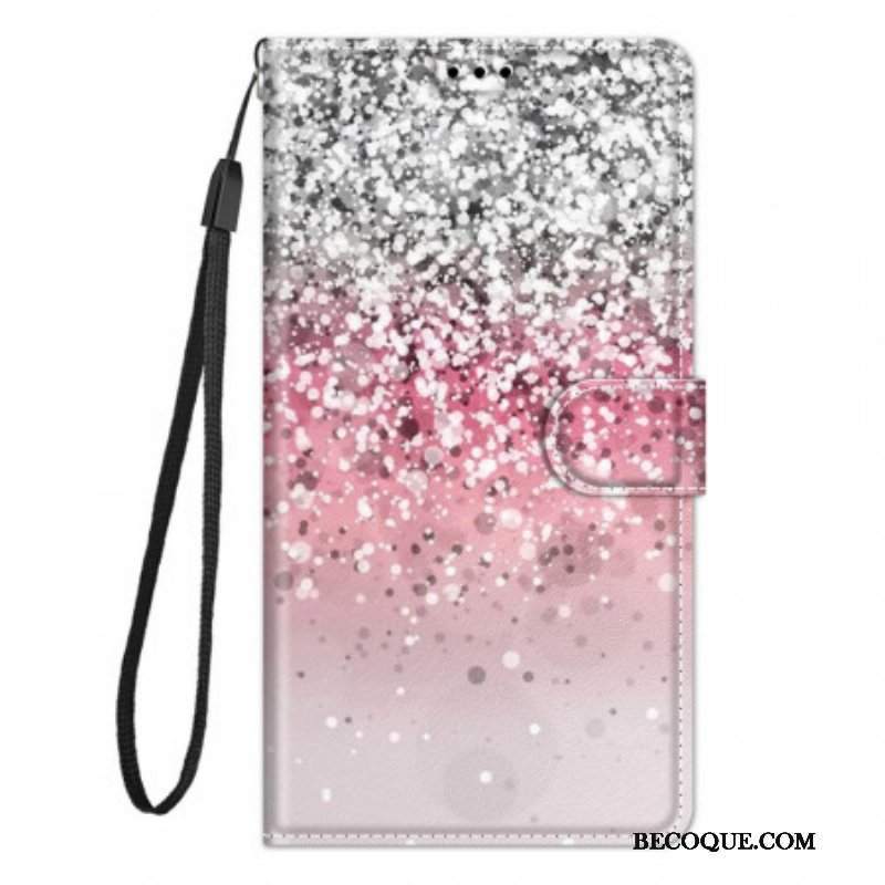 Etui Folio do Samsung Galaxy M23 5G Cekiny Z Paskiem