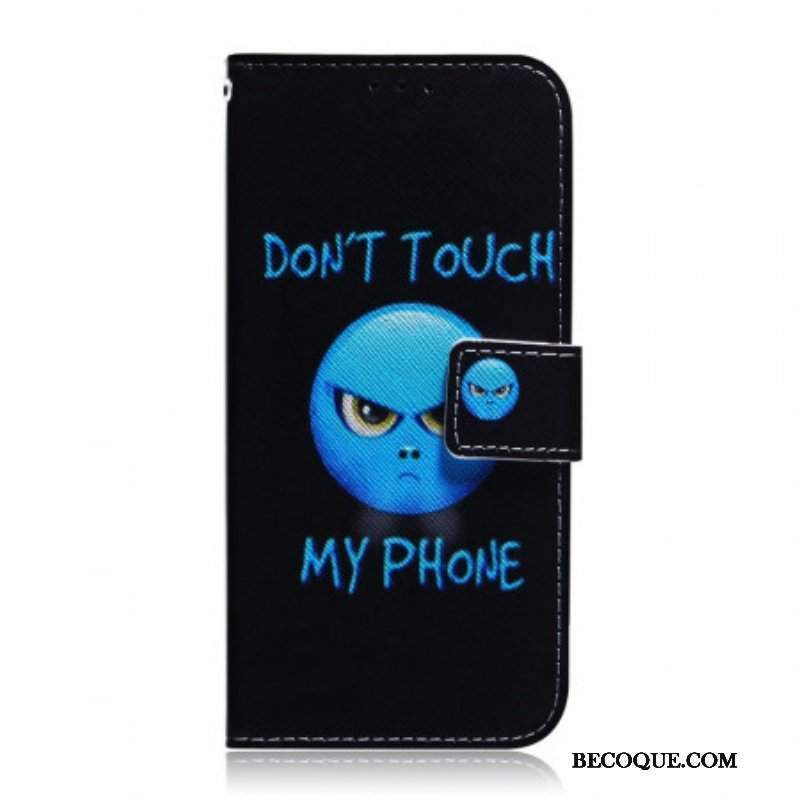 Etui Folio do Samsung Galaxy M52 5G Nie Dotykaj Mojego Telefonu Niebieski