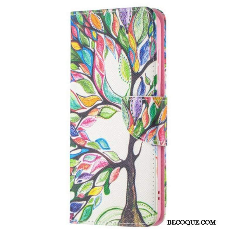 Etui Folio do Samsung Galaxy S21 FE Kolorowe Drzewo