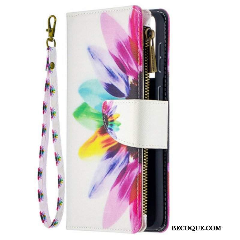 Etui Folio do Samsung Galaxy S21 Plus 5G Akwarela Kwiat Zapinana Etui