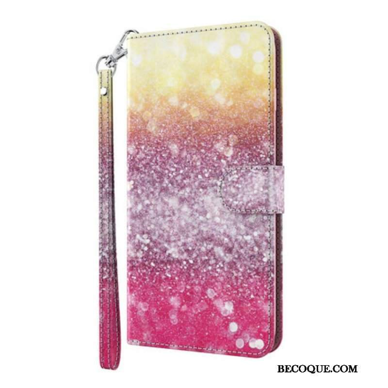 Etui Folio do Samsung Galaxy S21 Plus 5G Magenta Brokatowy Gradient