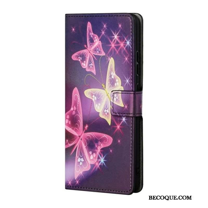 Etui Folio do Samsung Galaxy S22 Plus 5G Motyle I Kwiaty