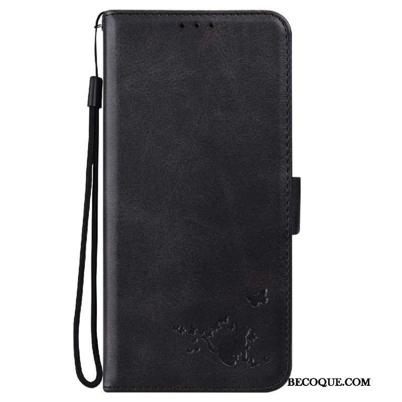 Etui Folio do Samsung Galaxy S22 Ultra 5G Kot I Motyle