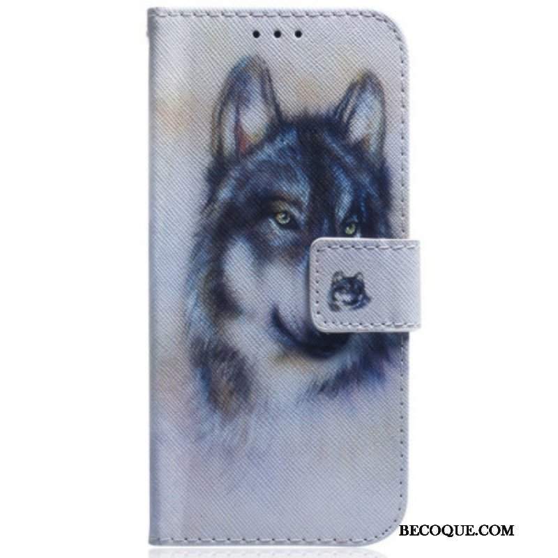 Etui Folio do Samsung Galaxy S23 Plus 5G Akwarela Wilk