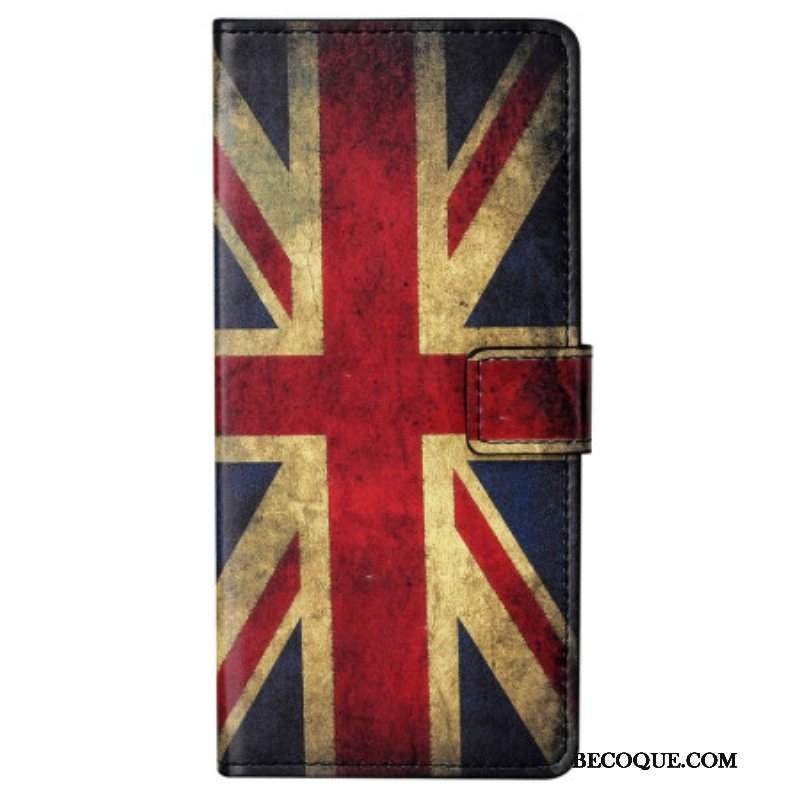 Etui Folio do Samsung Galaxy S23 Plus 5G Vintage Angielska Flaga
