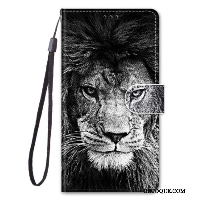 Etui Folio do Sony Xperia 10 IV z Łańcuch Smycz Lew