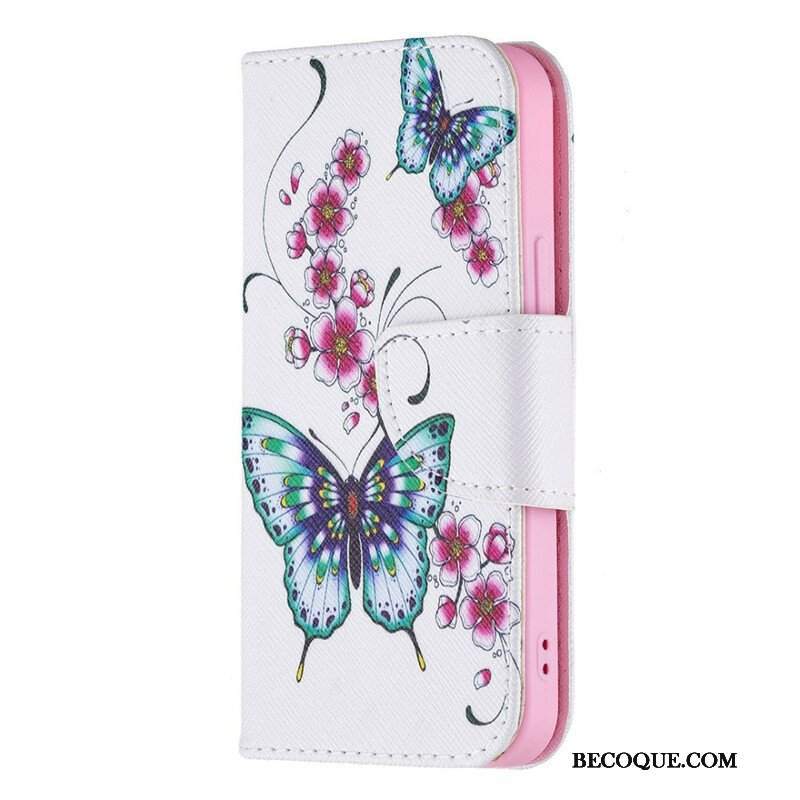 Etui Folio do iPhone 13 Mini Cudowne Motyle