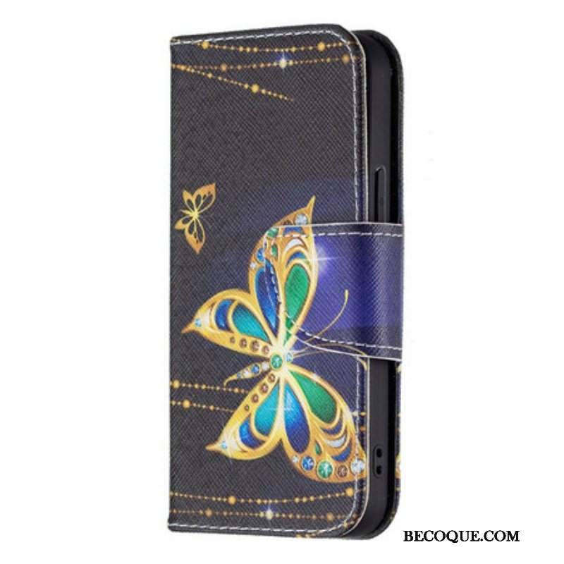 Etui Folio do iPhone 13 Mini Magiczny Motyl