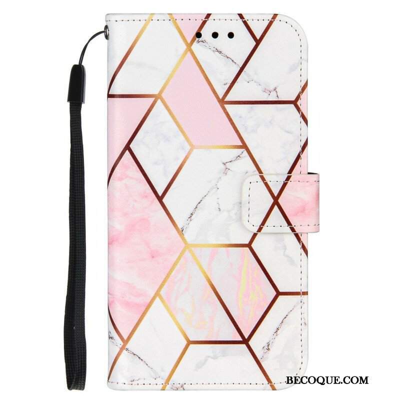 Etui Folio do iPhone 13 Pro Geometryczny Marmur