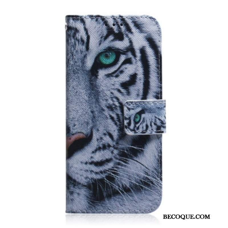 Etui Folio do iPhone 13 Pro Twarz Tygrysa