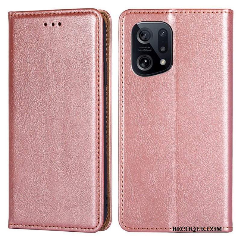 Etui Na Telefon do Oppo Find X5 Etui Folio Jednolity Kolor