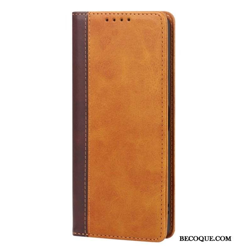 Etui Na Telefon do Sony Xperia 5 IV Etui Folio Dwukolorowy Efekt Skóry