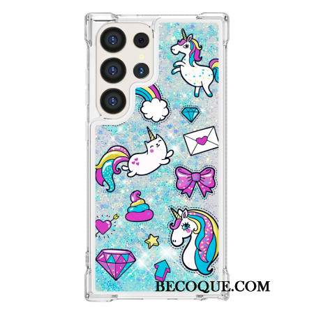 Etui Samsung Galaxy S24 Ultra 5g Jednorożec I Diamentowy Brokat