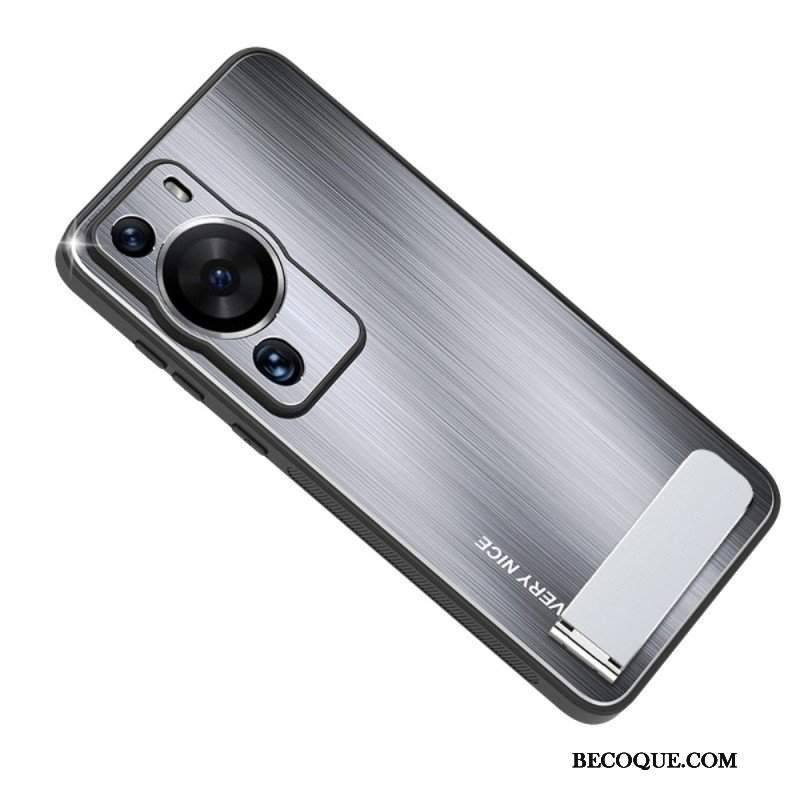 Etui do Huawei P60 Pro Szczotkowane Aluminium Ze Wspornikiem