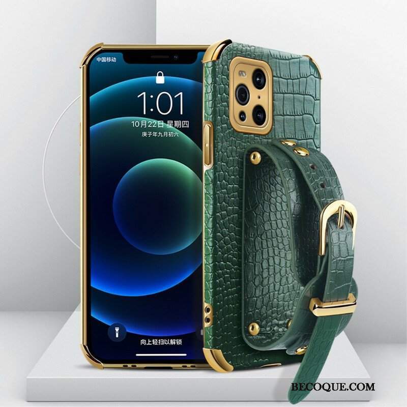 Etui do Oppo Find X3 Pro Pasek Krokodyla