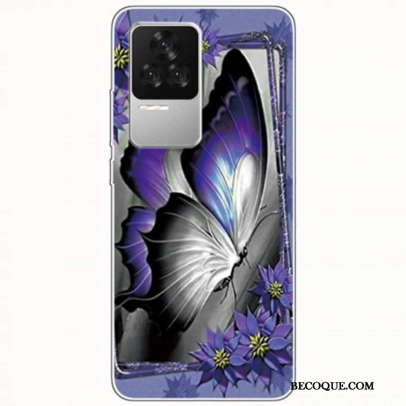 Etui do Poco F4 Fioletowy Motyl