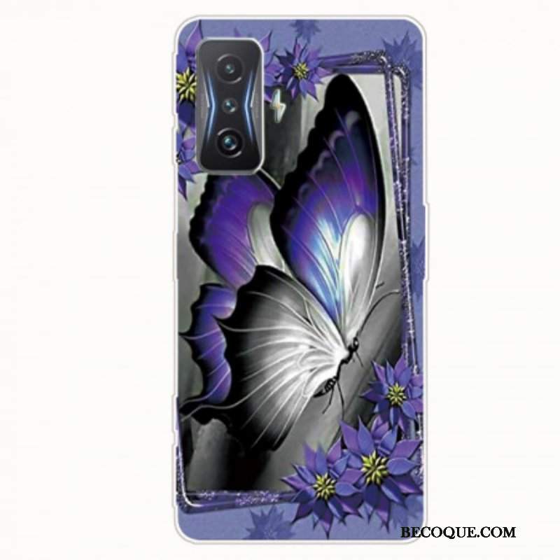 Etui do Poco F4 GT Fioletowy Motyl