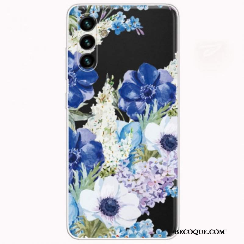Etui do Samsung Galaxy A13 5G / A04s Akwarela Niebieskie Kwiaty