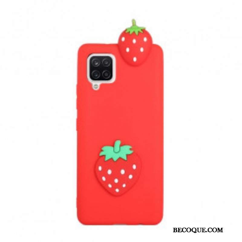 Etui do Samsung Galaxy A42 5G Truskawka 3d