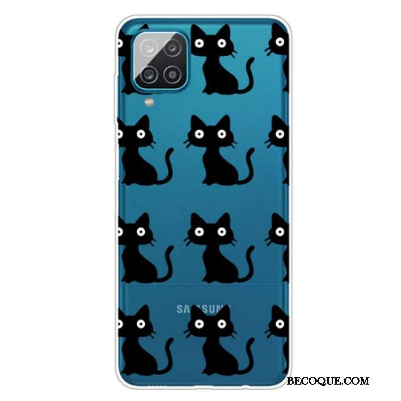 Etui do Samsung Galaxy M12 / A12 Wiele Czarnych Kotów