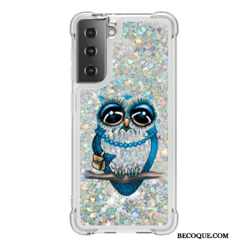 Etui do Samsung Galaxy S21 5G Cekiny Panna Sowa