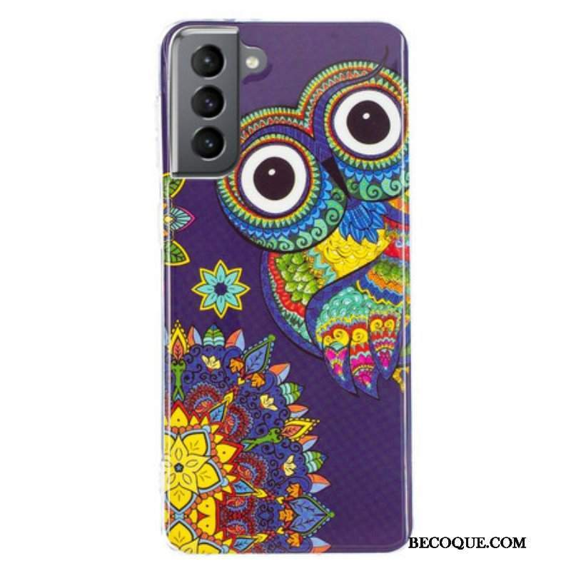 Etui do Samsung Galaxy S21 FE Fluorescencyjna Mandala Sowa