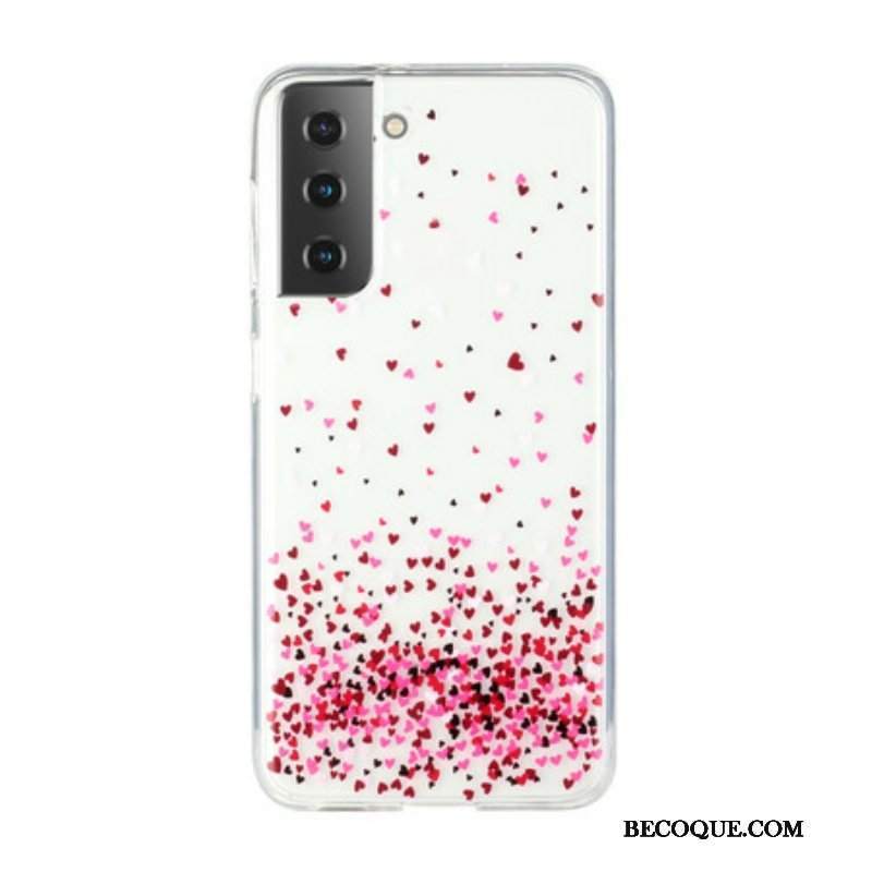 Etui do Samsung Galaxy S21 Plus 5G Bezszwowe Wiele Czerwonych Serc