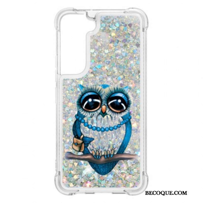 Etui do Samsung Galaxy S22 5G Cekiny Panna Sowa