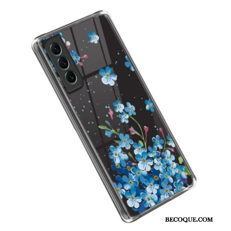 Etui do Samsung Galaxy S23 5G Niebieskie Kwiaty