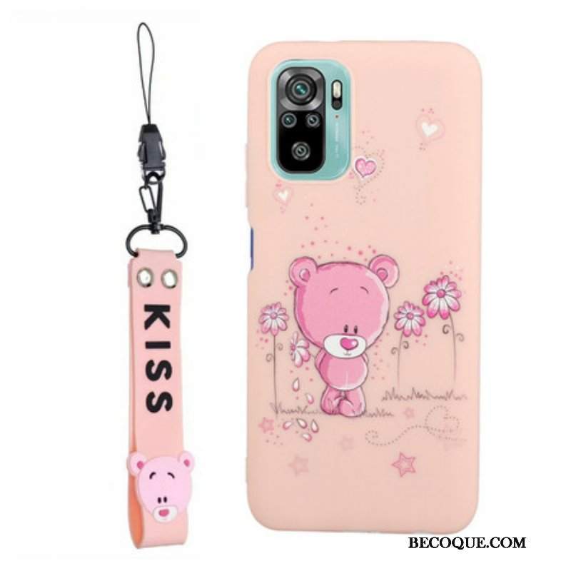 Etui do Xiaomi Redmi Note 10 / 10S Miś Z Smyczą