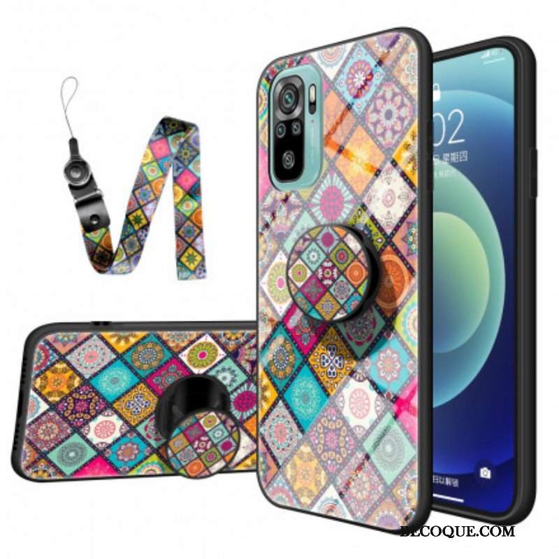 Etui do Xiaomi Redmi Note 10 / 10S Patchworkowy Uchwyt Magnetyczny