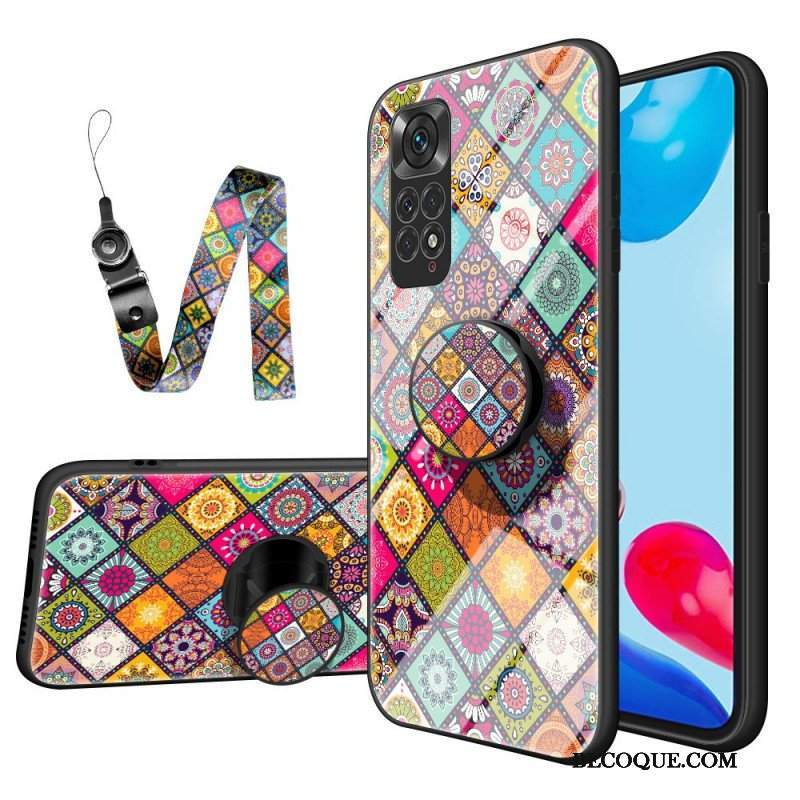 Etui do Xiaomi Redmi Note 11 / 11S Patchworkowy Uchwyt Magnetyczny