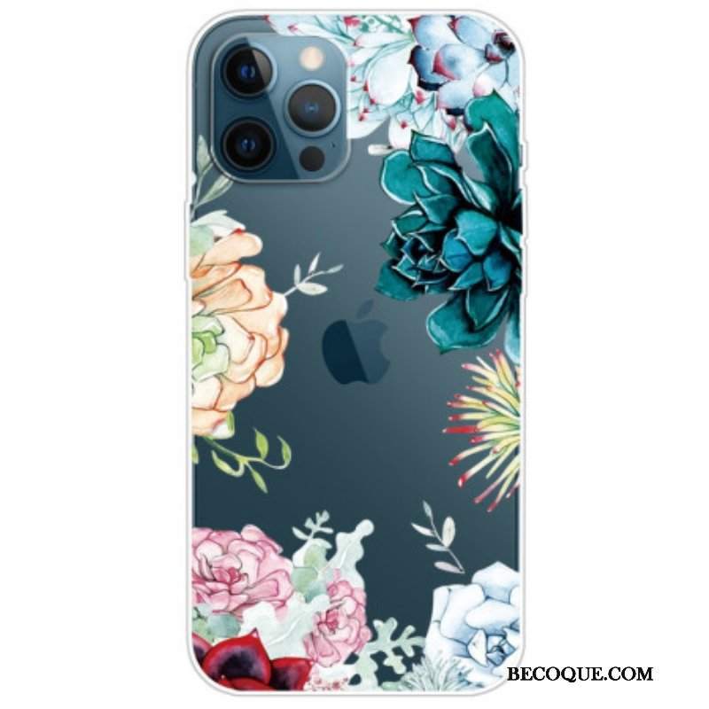 Etui do iPhone 14 Pro Bezszwowe Akwarela Kwiaty