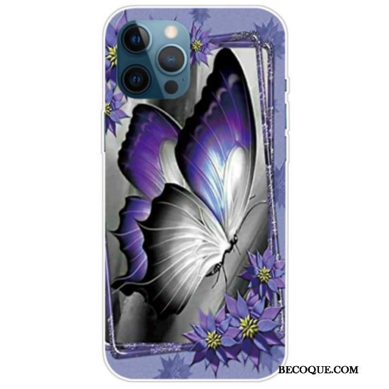 Etui do iPhone 14 Pro Fioletowy Motyl