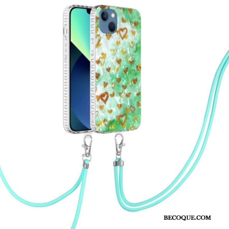 Etui do iPhone 14 ze Sznurkiem Stylowy Sznurek W Serca