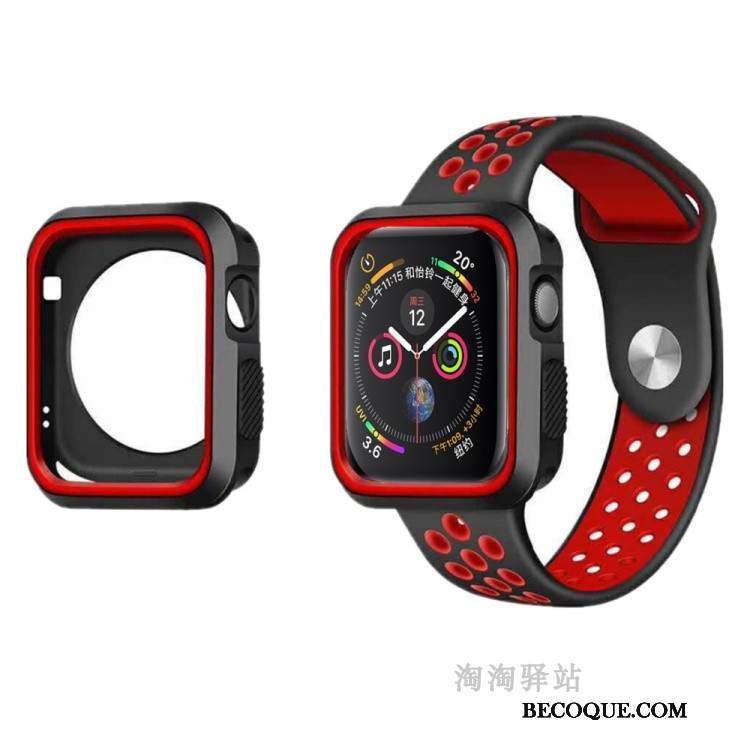 Futerał Apple Watch Series 5 Silikonowe Anti-fall Oddychające, Etui Apple Watch Series 5 Miękki Czerwony Sportowe